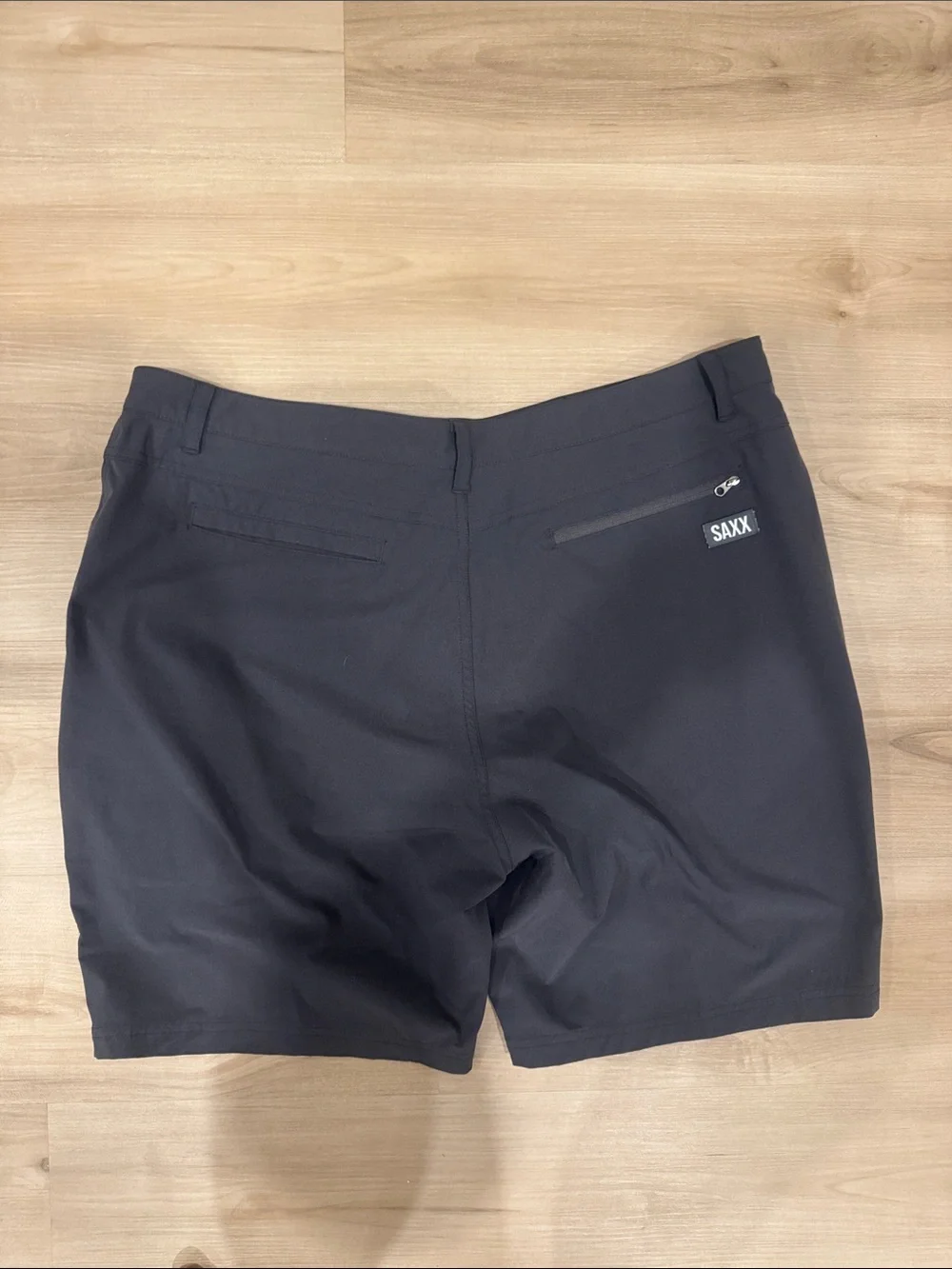 Saxx Men's sz38 Grey Go To Town 2 in 1 with ballpark pouch 9in Flat-Front Shorts - Picture 8 of 9
